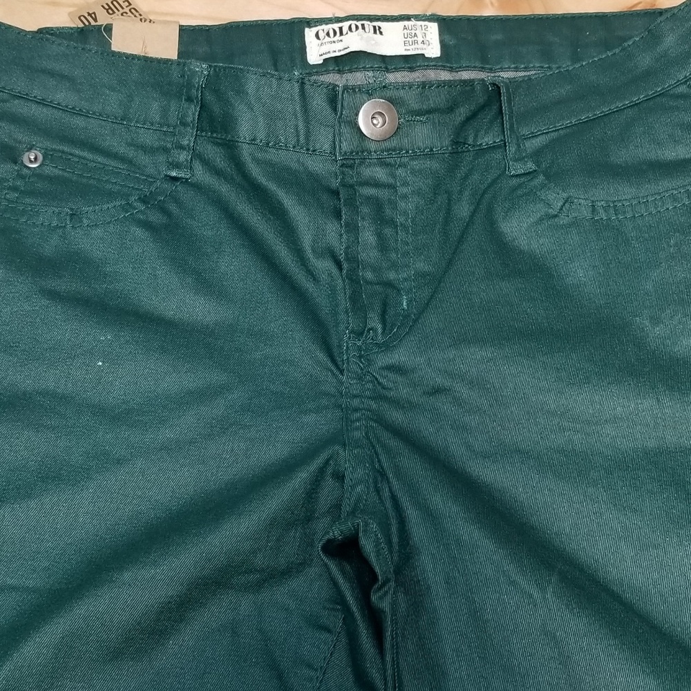 COTTON ON COLOUR | GREEN JEANS, SIZE 8